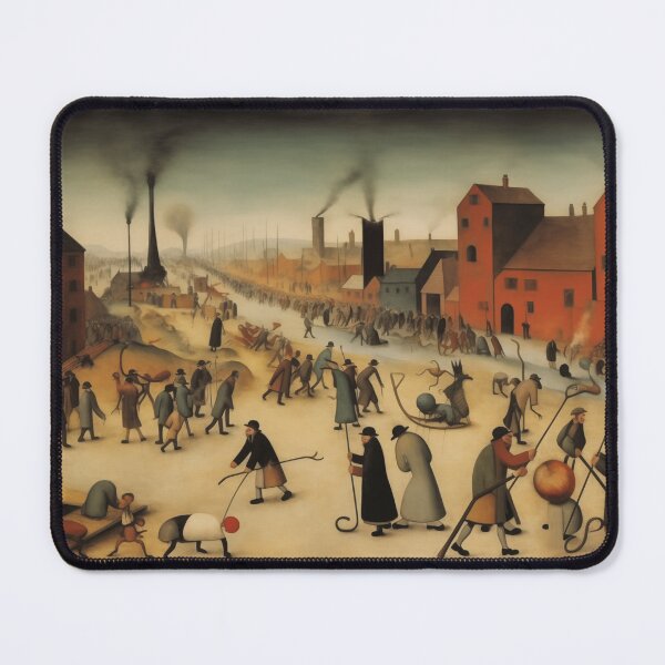 Item preview, Industrial Dystopia - Surreal Workers in a Smoky Landscape designed and sold by landletsy.