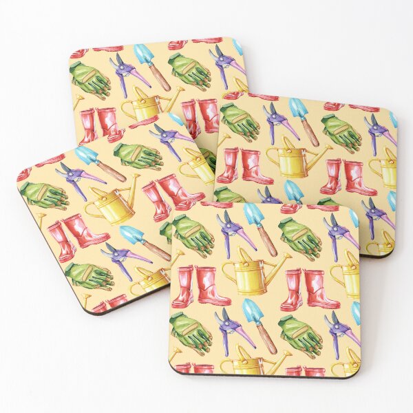 Item preview, Garden Tools Pattern Yellow designed and sold by Katariina Purru.