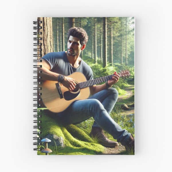 Item preview, Guy playing guitar in the forest designed and sold by ValerieStOnge.