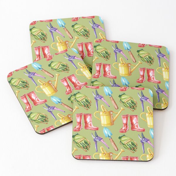 Item preview, Garden Tools Pattern Green designed and sold by Katariina Purru.