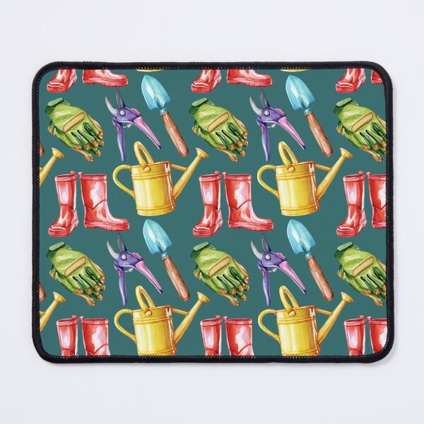 Item preview, Garden Tools Pattern Dark Turquoise designed and sold by Katariina Purru.