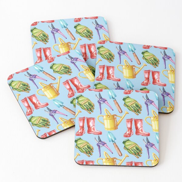 Item preview, Garden Tools Pattern Blue designed and sold by Katariina Purru.
