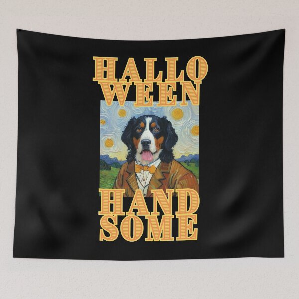 Item preview, Halloween handsome dog  in cute happy van gogh for autumn halloween funny gifts designed and sold by thankful-loco.