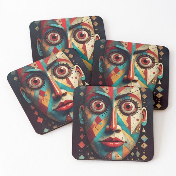 Item preview, Colorful, abstract portrait of a man  designed and sold by PixelRoots.