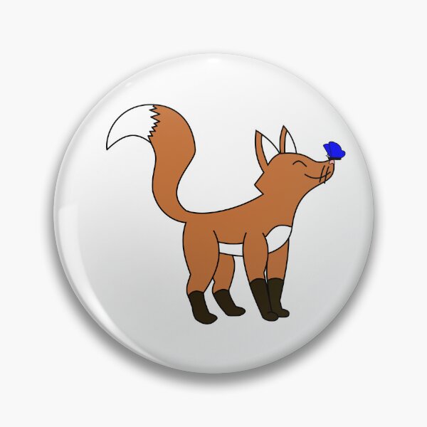 Item preview, Orange Fox with Blue Butterfly on Nose designed and sold by ShowBoots.