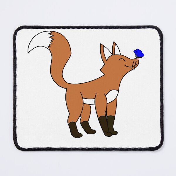 Item preview, Orange Fox with Blue Butterfly on Nose designed and sold by ShowBoots.