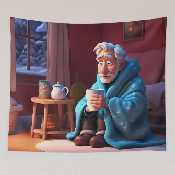 Item preview, Cold pensioner wrapped in blankets  designed and sold by Colin Bentham.