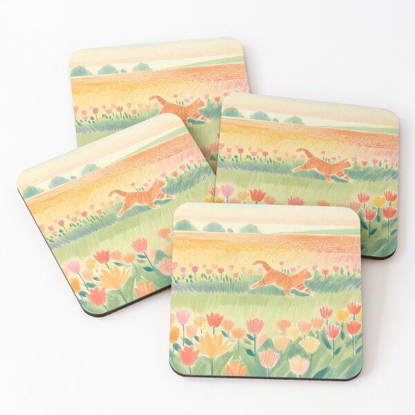 Item preview, cat in flower field designed and sold by JimjumArt.