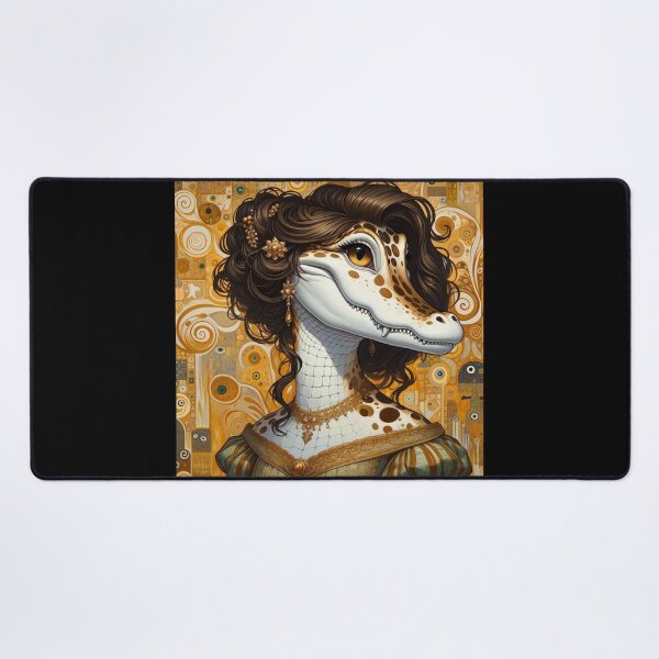 Aperçu de l'œuvre Gatorstav Klimt – La Dame Gator en or créée et vendue par CroakysCorner.