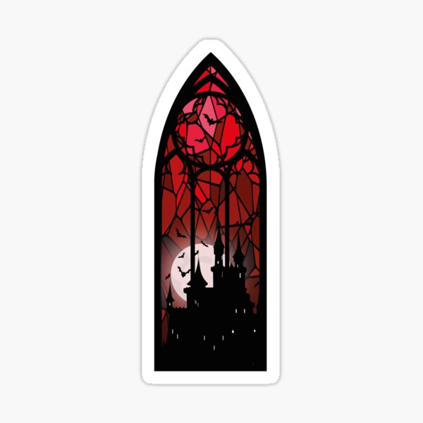 Aperçu de l'œuvre Vitrail du château des vampires créée et vendue par h-helladesign.