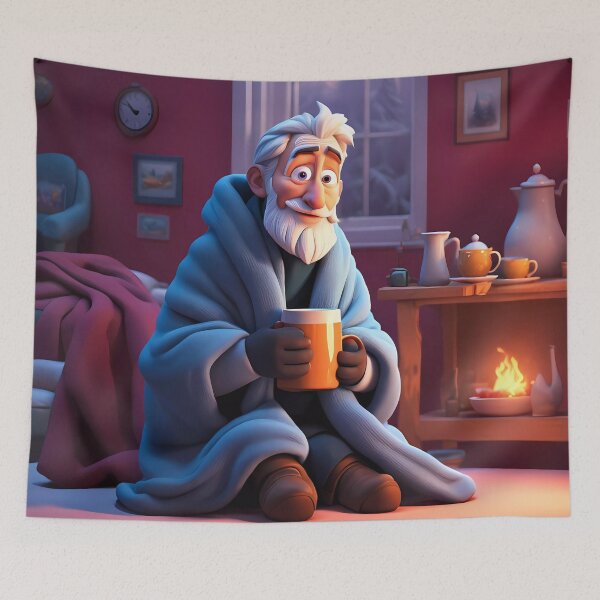 Item preview, Cold pensioner wrapped in blankets  designed and sold by Colin Bentham.