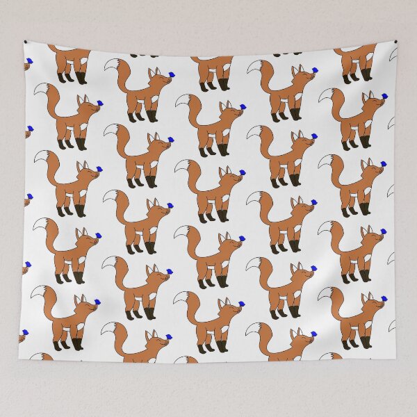 Item preview, Orange Fox with Blue Butterfly on Nose designed and sold by ShowBoots.