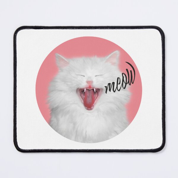 Item preview, white cat says meow designed and sold by Ekaterina Biserova.