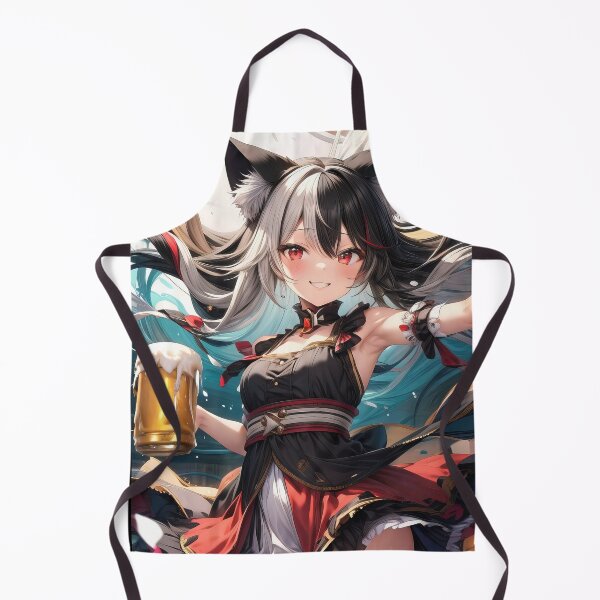 Item preview, Anime waitress in Chinese restaurant serving beer art designed and sold by TheArtistOf2022.