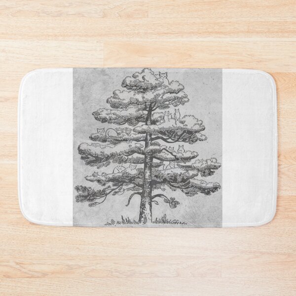 Item preview, Old Japanese style drawing of the tree full of cats designed and sold by LostForSpace.
