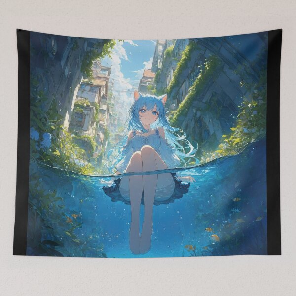 Item preview, Anime girl in water art designed and sold by TheArtistOf2022.