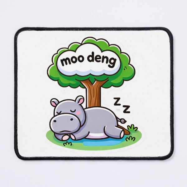 Item preview, Moo Deng Cute Hippo Sleeping Under Tree Cartoon Design designed and sold by Pattamo1.