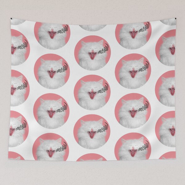 Item preview, white cat says meow designed and sold by Ekaterina  Biserova.
