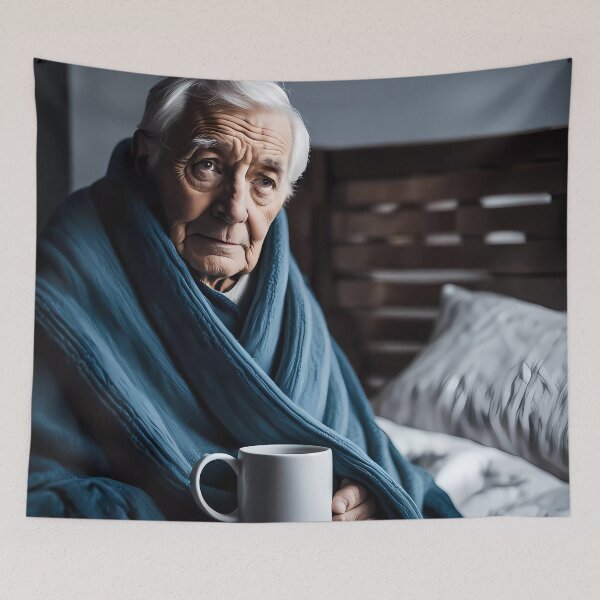 Item preview, Cold pensioner wrapped in blankets  designed and sold by Colin Bentham.