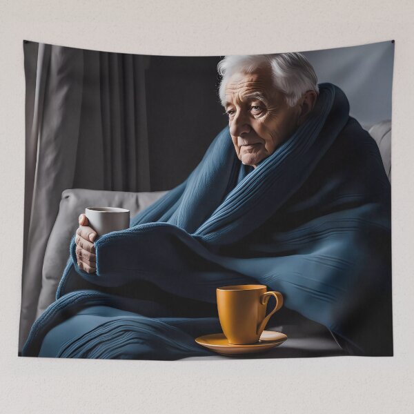 Item preview, Cold pensioner wrapped in blankets  designed and sold by Colin Bentham.