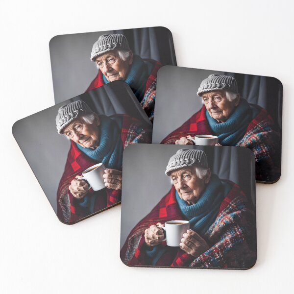 Item preview, Cold pensioner wrapped in blankets  designed and sold by Colin Bentham.
