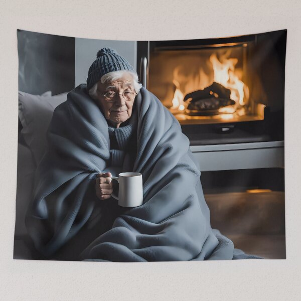 Item preview, Cold pensioner wrapped in blankets  designed and sold by Colin Bentham.