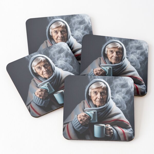 Item preview, Cold pensioner wrapped in blankets  designed and sold by Colin Bentham.