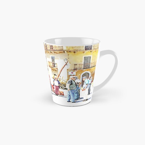 Item preview, Peasants around the threshing machine in the square designed and sold by Giuseppe Cocco.