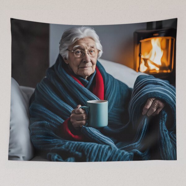Item preview, Cold pensioner wrapped in blankets  designed and sold by Colin Bentham.