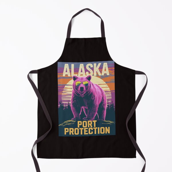 Item preview, Retro Port Protection Alaska Poster – Pink Bear Sunset designed and sold by paulo silveira.