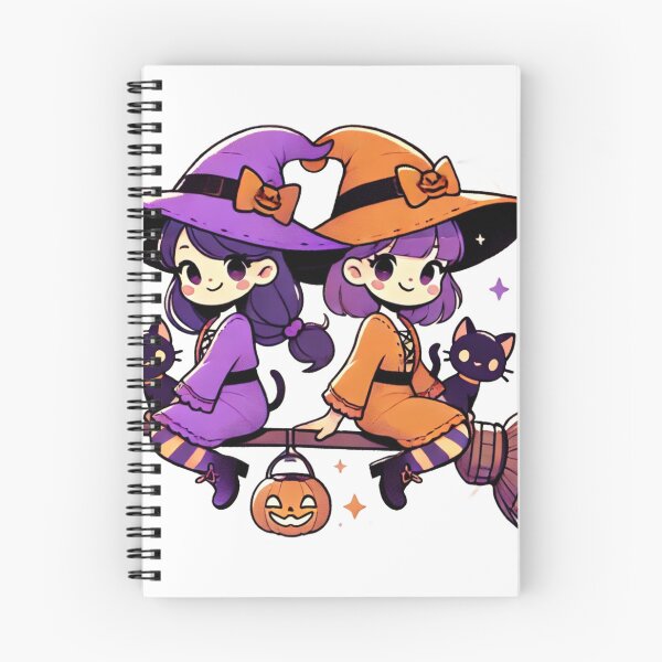 Item preview, Witchy Twins on Broomstick designed and sold by Chocobo Charm Emporium.