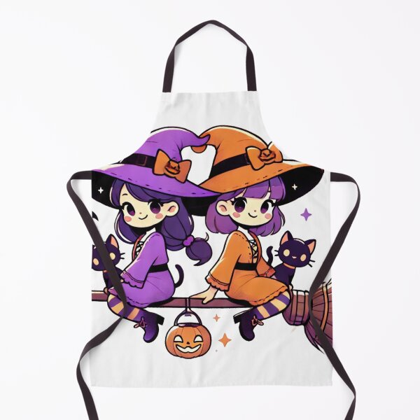 Item preview, Witchy Twins on Broomstick designed and sold by Chocobo Charm Emporium.
