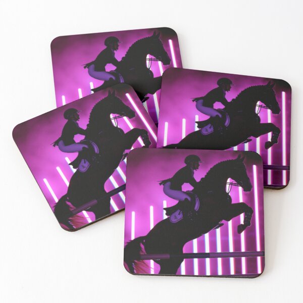 Item preview, Horse and rider show jumping monochrome silhouette event Active Outdoors Inspired Art designed and sold by CDC40.