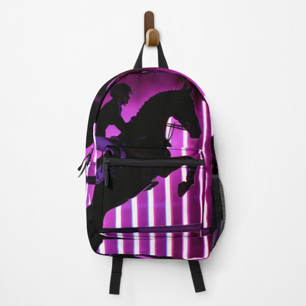 Artikelvorschau, Pferd und Reiter Springreiten monochrome Silhouette Event Active Outdoors Inspired Art entworfen und verkauft von CDC40.