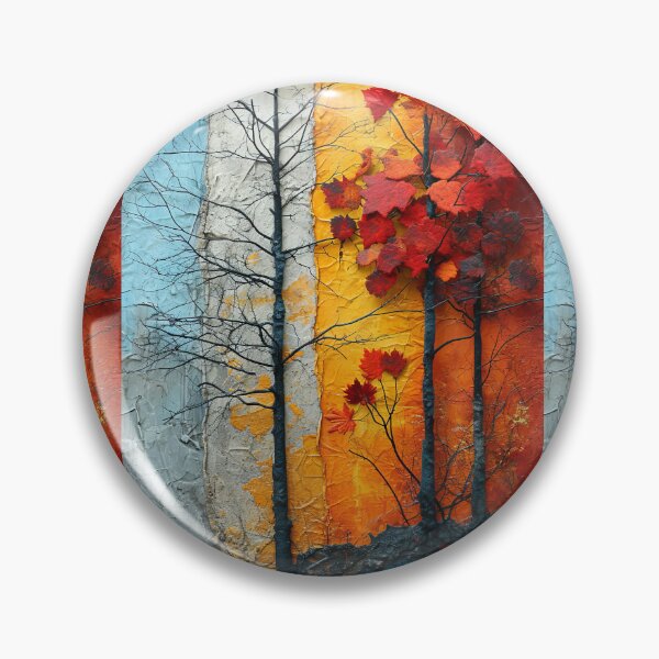 Item preview, Three-dimensional autumn tree collages with vibrant colors designed and sold by Piotrek0001.