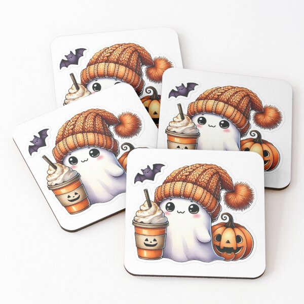 Item preview, Cute Ghost with Pumpkin Spice and Beanie designed and sold by Adamsshop24.