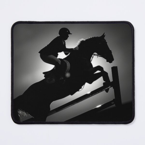 Item preview, Horse and rider show jumping monochrome silhouette event Active Outdoors Inspired Art designed and sold by CDC40.