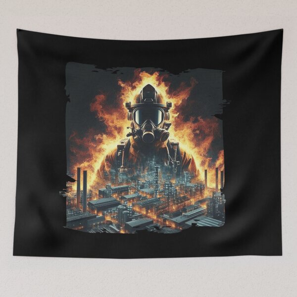 Item preview, Mystical Firefighter in Flames Above the City designed and sold by Hungry-Murphy.