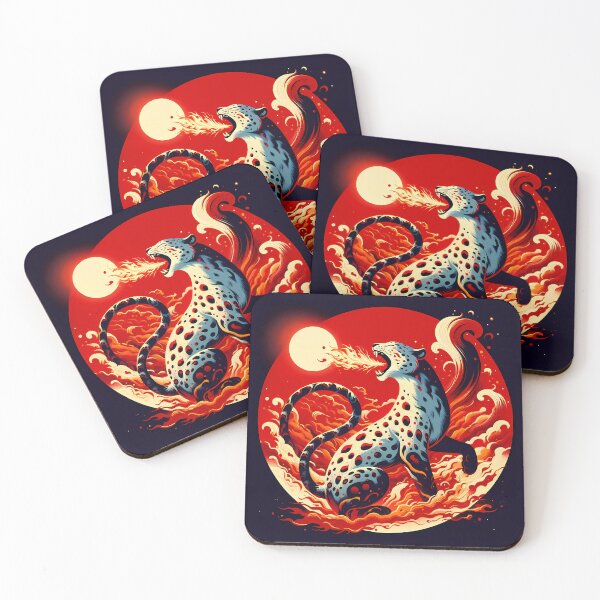 Item preview, Lava Fire Snow Leopard Against a Sun, Ai Generated Art  designed and sold by ACC .