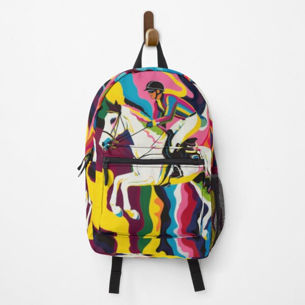 Item preview, Horse and rider cross country event psychedelic Active Outdoors Inspired Art designed and sold by CDC40.