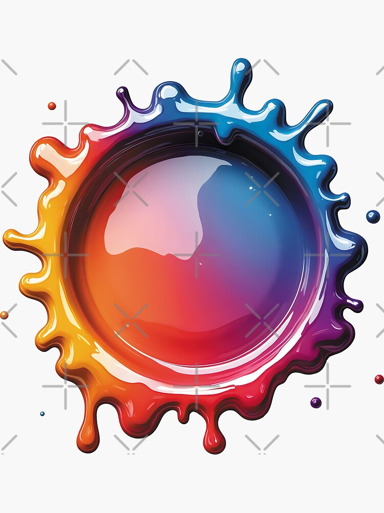 Thumbnail 3 of 3, Sticker, Sunset Glow Paint Splash designed and sold by FotiraStudio.