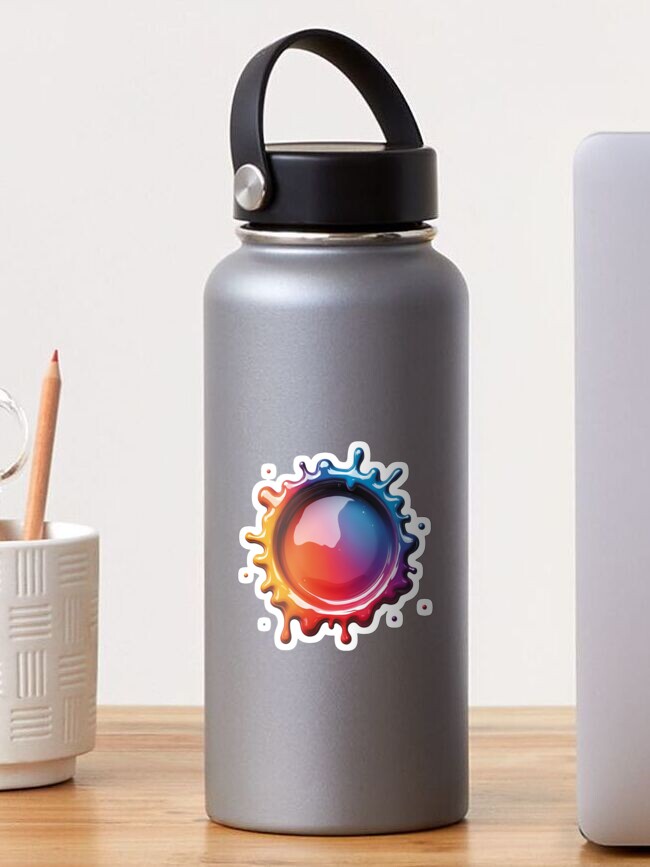 Thumbnail 1 of 3, Sticker, Sunset Glow Paint Splash designed and sold by FotiraStudio.