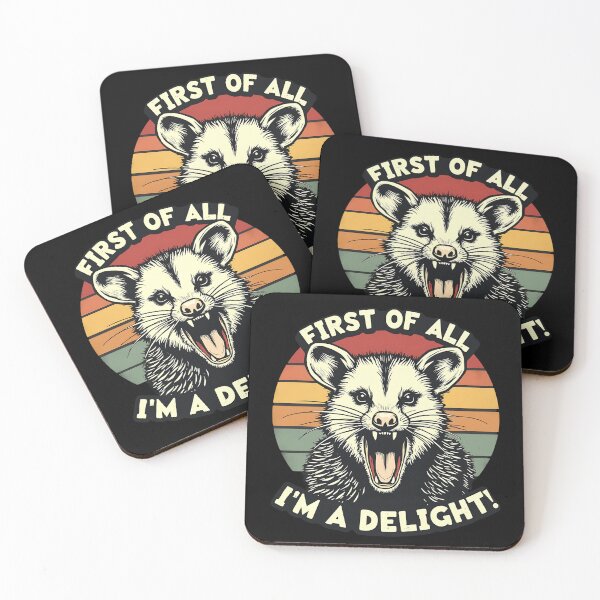 Item preview, "First Of All, I'm A Delight" Angry Sarcastic Possum T-Shirt designed and sold by AI-volution.