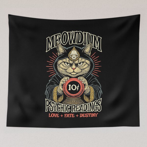 Item preview, Psychic Reading Funny Cat Fortune Teller Crystal Ball Mystic designed and sold by GrandeDuc.