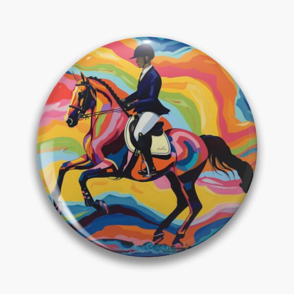 Artikelvorschau, Dressurveranstaltung für Pferd und Reiter, psychedelische, im Freien inspirierte Kunst entworfen und verkauft von CDC40.