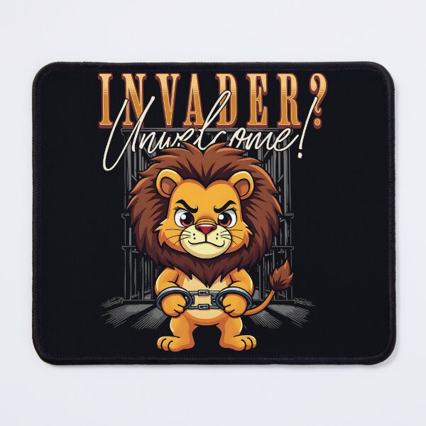 Item preview, Fierce Lion Invader Unwelcome Cartoon Design designed and sold by Taans-Creation.