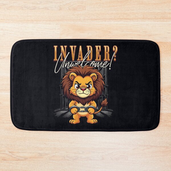 Item preview, Fierce Lion Invader Unwelcome Cartoon Design designed and sold by Taans-Creation.