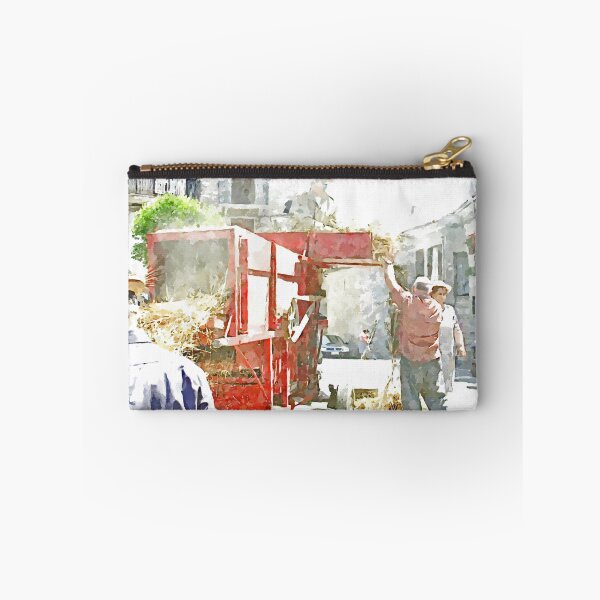Item preview, Peasants around the threshing machine in the square designed and sold by Giuseppe Cocco.