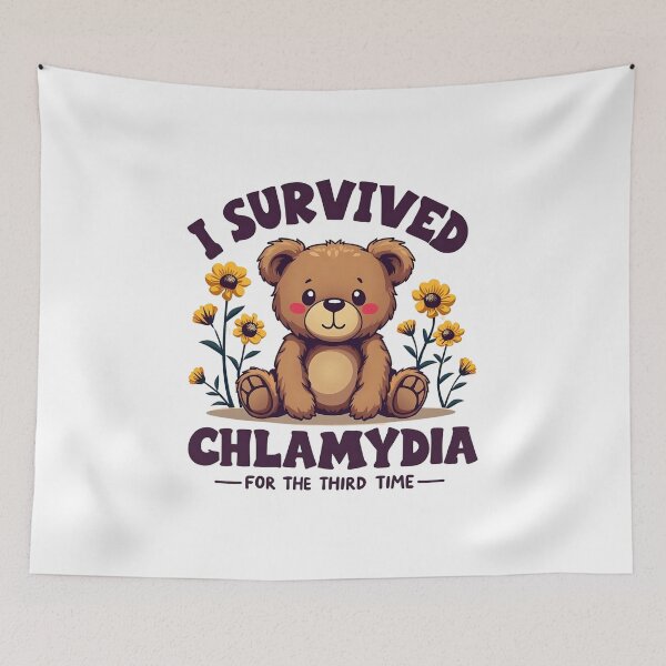 Item preview, "I SURVIVED i COVID & CHLAMYDIA  FOR THE THIRD TIME"Ironic Funny Offensive T-Shirt designed and sold by AI-volution.