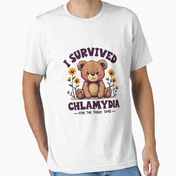 Vista previa del artículo con la obra «"SOBREVIVÍ AL COVID Y A LA CLAMIDIA POR TERCERA VEZ" Camiseta irónica, divertida y ofensiva», diseñado y vendido por AI-volution.